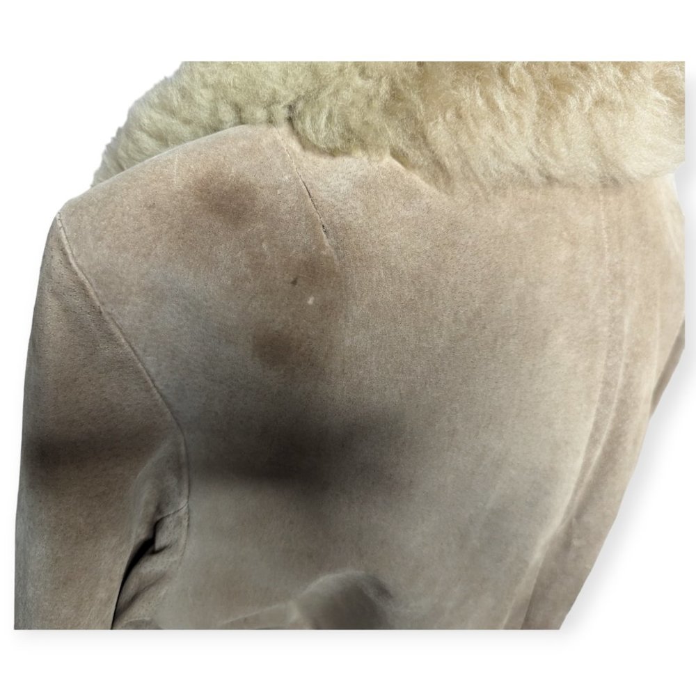Vintage 70s Tan Faux Leather & Faux Fur Jacket Si… - image 8